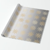 Elegant Gold en Silver Snowflake-kerstpatroon Cadeaupapier (Uitgerold)