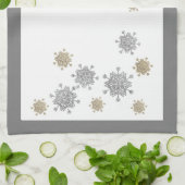 Elegant Gold en Silver Snowflakes kerst Theedoek (Gevouwen)