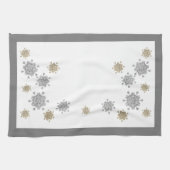 Elegant Gold en Silver Snowflakes kerst Theedoek (Horizontaal)