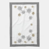 Elegant Gold en Silver Snowflakes kerst Theedoek (Verticaal)