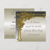 Elegant Gold en Silver Wedding Invitation Kaart (Voorkant / Achterkant)