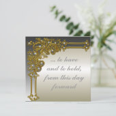 Elegant Gold en Silver Wedding Invitation Kaart (Staand voorkant)