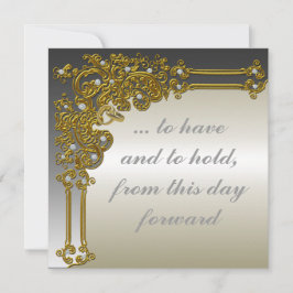 Elegant Gold en Silver Wedding Invitation Kaart