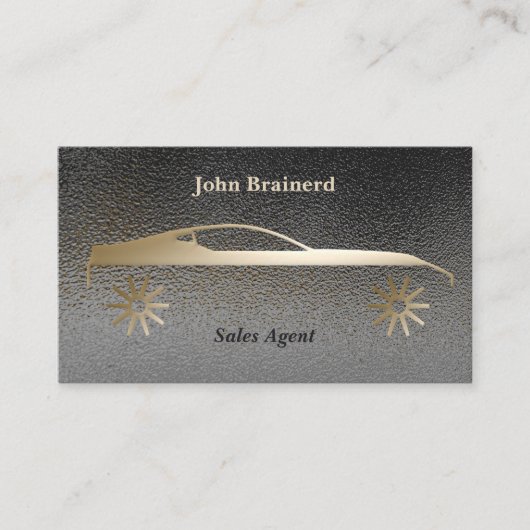 Elegant Gold en Smokey Grey Auto Visitekaartje (Voorkant)