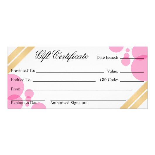 Elegant Gold- en warmroze-cadeaubon Reclamekaart (Achterkant)