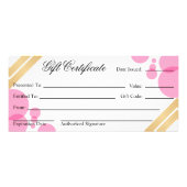 Elegant Gold- en warmroze-cadeaubon Reclamekaart (Achterkant)