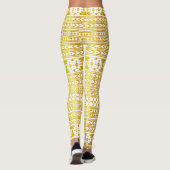 Elegant Gold en White Aztec Tribal Leggings (Achterkant)