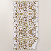 Elegant Gold en White Beach Towel Strandlaken (Voorkant)