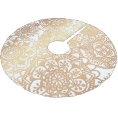 Elegant Gold en White Boho Mandala Pattern Kerstboom Rok (Gekanteld)