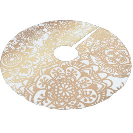 Elegant Gold en White Boho Mandala Pattern Kerstboom Rok