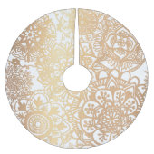 Elegant Gold en White Boho Mandala Pattern Kerstboom Rok (Voorkant)