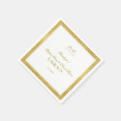 Elegant Gold en White Border Evening Wedding Servet (Hoek)