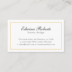 Elegant Gold en White Border Professional Luxury Visitekaartje