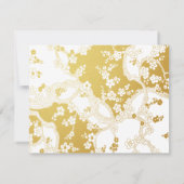Elegant Gold en White Cherry Blossom Oriental Save The Date (Achterkant)
