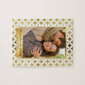 Elegant Gold en White Couple Photo Puzzle Legpuzzel (Horizontaal)