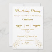ELEGANT GOLD EN WHITE CUSTOM BIRTHDAY KAART (Voorkant)