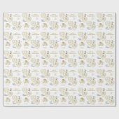 Elegant Gold en White Dove Wedding Hearts Cadeaupapier (Vlak)