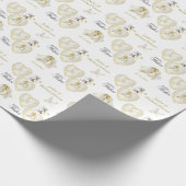 Elegant Gold en White Dove Wedding Hearts Cadeaupapier (Hoek)