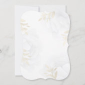 Elegant Gold en White Floral Baptisme Kaart (Achterkant)