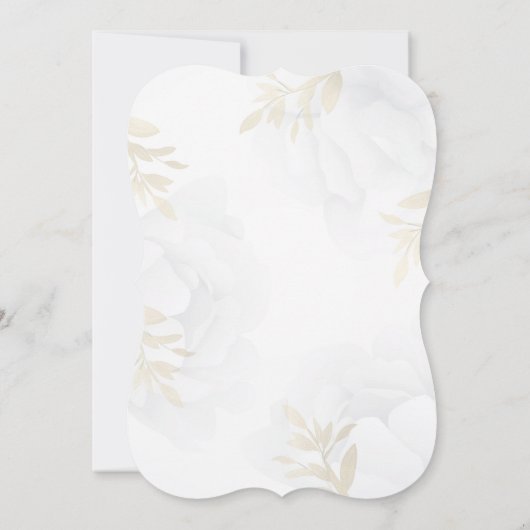 Elegant Gold en White Floral Baptisme Kaart (Achterkant)