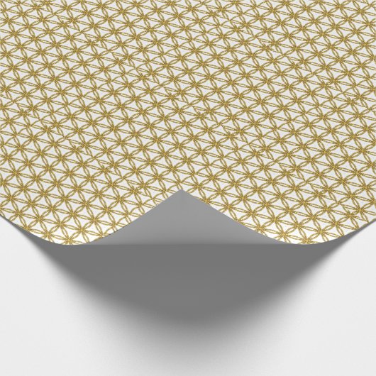 Elegant Gold en White Geometric Pattern Cadeaupapier (Hoek)