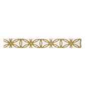 Elegant Gold en White Geometric Pattern Satijnen Lint (Voorkant)