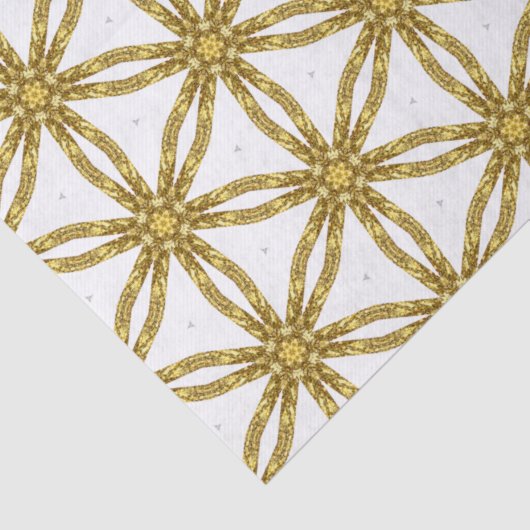 Elegant Gold en White Geometric Pattern Tissuepapier (Detail)