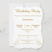 ELEGANT GOLD EN WHITE GLITTER CUSTOM BIRTHDAY KAART (Voorkant)