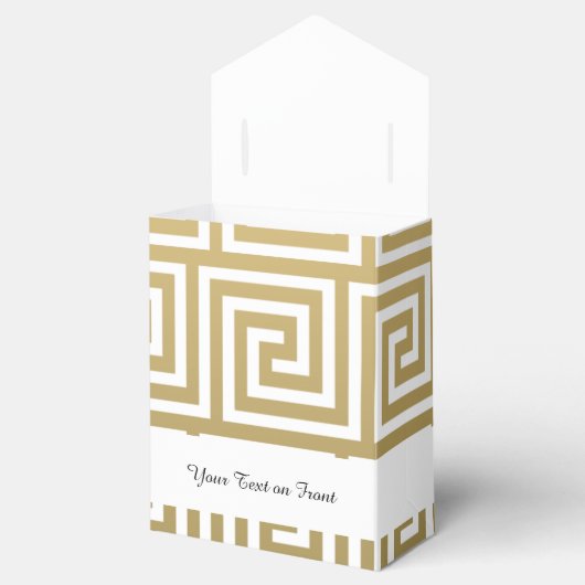 Elegant Gold en White Greek Key Pattern Bedankdoosjes (Geopend)