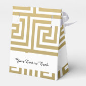 Elegant Gold en White Greek Key Pattern Bedankdoosjes (Achterkant)