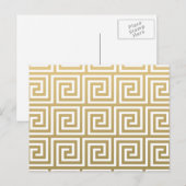 Elegant Gold en White Greek Key Pattern Briefkaart (Voorkant / Achterkant)