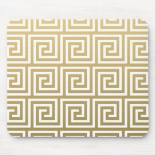 Elegant Gold en White Greek Key Pattern Muismat