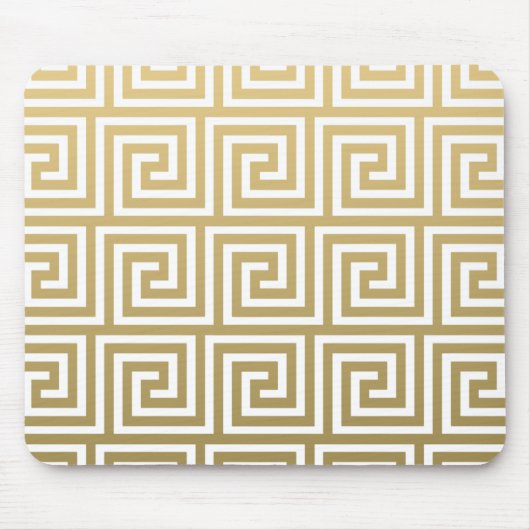 Elegant Gold en White Greek Key Pattern Muismat (Voorkant)