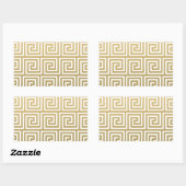 Elegant Gold en White Greek Key Pattern Rechthoekige Sticker (Vel)