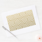 Elegant Gold en White Greek Key Pattern Rechthoekige Sticker (Envelop)