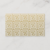 Elegant Gold en White Greek Key Pattern Visitekaartje (Achterkant)
