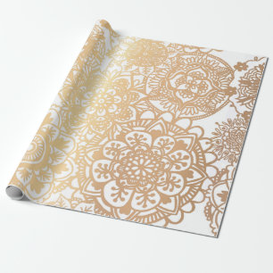 Elegant Gold en White Mandala Pattern Cadeaupapier