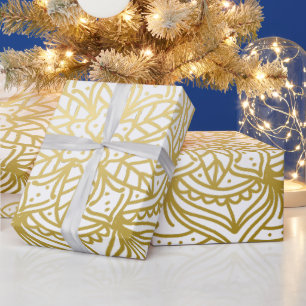 Elegant Gold en White Mandala Pattern Cadeaupapier