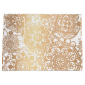 Elegant Gold en White Mandala Pattern Large Gift Groot Cadeauzakje (Voorkant)
