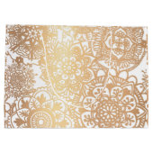 Elegant Gold en White Mandala Pattern Large Gift Groot Cadeauzakje (Achterkant)