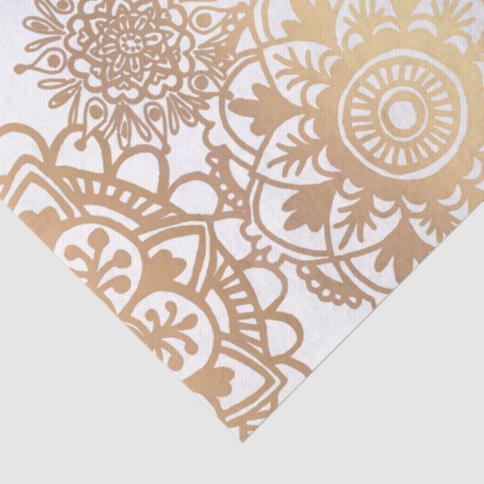 Elegant Gold en White Mandala Pattern Tissuepapier (Detail)