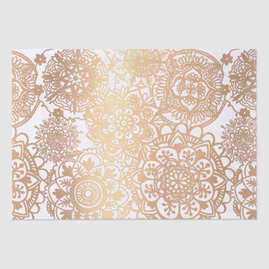 Elegant Gold en White Mandala Pattern Tissuepapier (Voorkant)