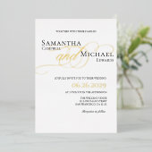 Elegant Gold en White Modern Wedding Folie Uitnodiging (Staand Voorkant)