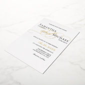 Elegant Gold en White Modern Wedding Folie Uitnodiging (Gedraaid)
