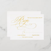 Elegant Gold en White Modern Wedding RSVP Kaarten (Voorkant / Achterkant)