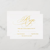Elegant Gold en White Modern Wedding RSVP Kaarten (Voorkant / Achterkant)