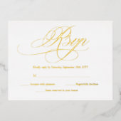 Elegant Gold en White Modern Wedding RSVP Kaarten (Voorkant)