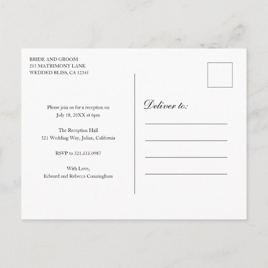 Elegant Gold en White Monogram Formal Wedding Aankondigingskaart (Achterkant)