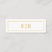 Elegant Gold en White Monogram Professional Mini Visitekaartje (Voorkant)