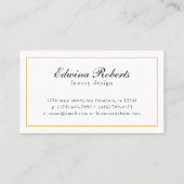 Elegant Gold en White Monogram Professional Visitekaartje (Achterkant)